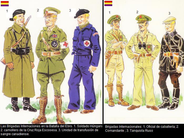 uniformes de las brigadas internacionales